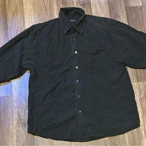 Men's Black Casual Button Down Shirt